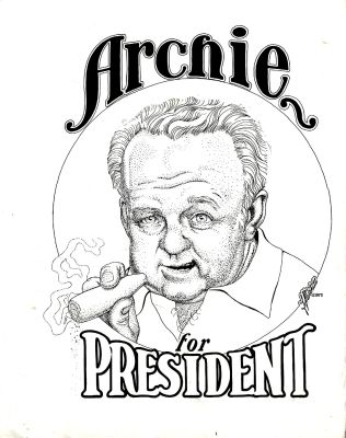 Jim Mitchell | Archie Bunker For President 1972 Large Pinup & Published 1972 T-Shirt Included! | Romitaman