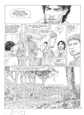 Jeremy | Double planche originale 31 en noir et blanc a l’encre de chine et en couleur a l’aquarelle de Murena Tome 13 | Galerie Napoléon