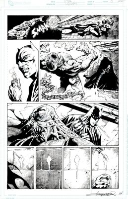 Aaron Lopresti | Lodk 100-Pg Spectacular #4 P 5 (Batman Battles Killer Croc Throughout Entire Page!) 2014 | Romitaman