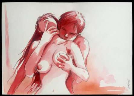 Jung - Aquarelle originale - Frôlements - (2009) | Catawiki