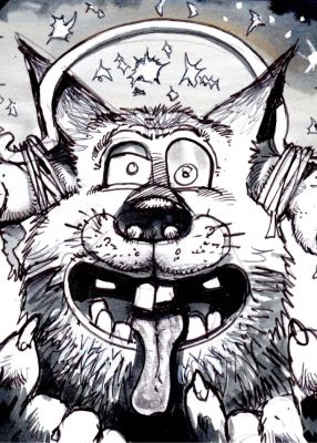 Simon Bisley – Salty Dogs Card art – Ink – Ear plugs | Berserker Art