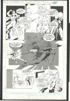 Gray Morrow Mark Beachum | Mark Beachum + Gray Morrow Large Art - Sexy Superheroines in Battle Issue Outsiders # 12 Page 5 | Koch Comic Art