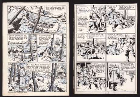 Le Rallic - 2 Planches originales - Yuki chien de traineau - (années 60) | Catawiki