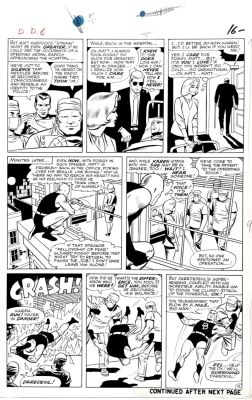 Wally Wood - Daredevil #6 P 13 (Daredevil in 5 Great Panels! Matt Murdock, Karen Page, & Foggy Also, As Daredevil Battles Mister Fear, Eel, And Ox in the Bottom 5 Panels!) Large Art - 1964