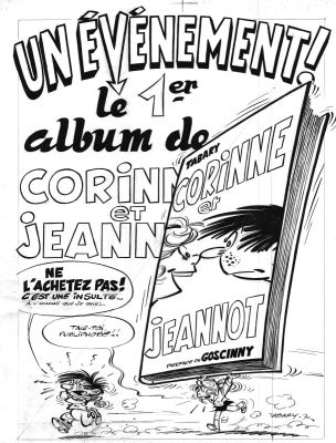Tabary | CORINNE ET JEANNOT, Illustration originale de Corinne et Jeannot annonce, publié dans PIF n°90 | Galerie Napoléon