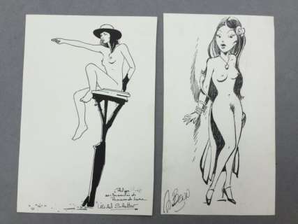 Michel Schetter/Benn - 2 Dessins Originaux - Nus Féminins | Catawiki
