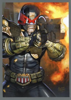 Ryan Brown – Judge Dredd painting – 2000AD | Berserker Art