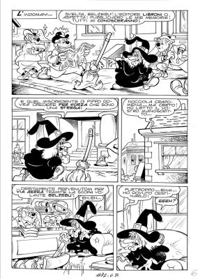 Sergio Asteriti | Lot 47 - Tavola originale - Pippo e l’oroscopo scientifico - Topolino 1492 | Finarte