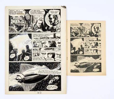 Lot 79 - Space Ace No 7 original artwork of ’The Gift’ science-fiction story pg.13 by Pat Williams (Eagle and | Comic Book Auctions ltd