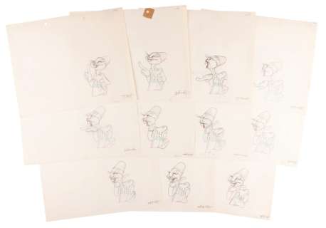 A Collection of “Bugs Bunny Gets the Boid" Production Drawings. | Van Eaton Galleries