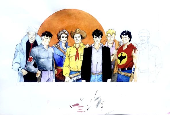 Corrado Roi | Original illustration cm. 36,5x25. Mint. Code 2042. | Segni e Disegni