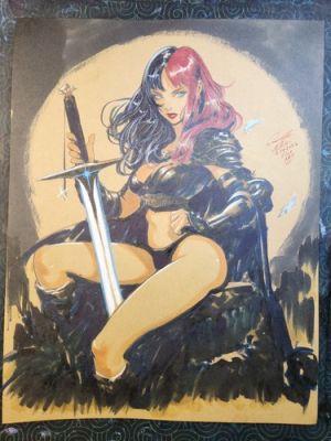 Sword Girl Original Fine Art Signed 8.5x11 COA Included | eBay US (Buy It Now)
