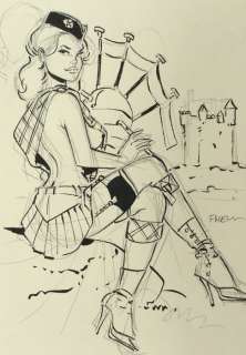 Meynet, Félix - Dessin original (encre de Chine) - Cornemuse | Catawiki