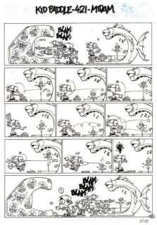 Midam | KID PADDLE Planche a l’encre de Chine. Gag en une planche n°421 signée | Kahn et Associés