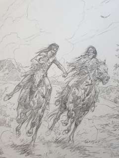 Derib - Dessin original - Buddy Longway - Celui qui est né 2 fois - (2013) | Catawiki