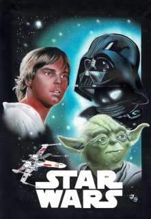 Luke Skywalker, Yoda & Darth Vader - Star Wars - Original Painting - Diego Septiembre - 42 x 30 cm - EO | Catawiki