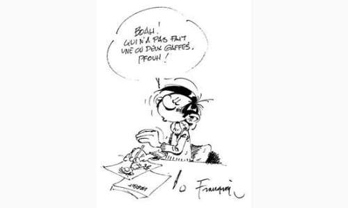 FRANQUIN. Â« Gaston Â«. Encre de Chine noire. Dessin réalisé au verso de | Tessier Sarrou