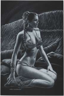 "STAR WARS: RETURN OF THE JEDI" SLAVE LEIA ORIGINAL ART BY GREG HILDEBRANDT. | Hake’s