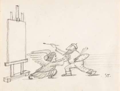 SAUL STEINBERG (1914-1999) Divine Intervention. | Swann Galleries