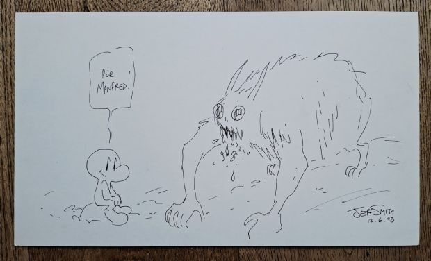 Jeff Smith | For Sale! Jeff Smith on Heavy Bristol Board - Bone with Ratmonster | ComicArtFans Classifieds