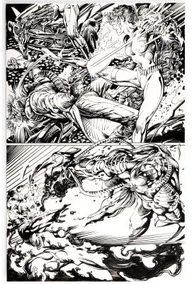 Barry Windsor-Smith , Alex Bialy | For Sale Barry Windsor-Smith & Alex Bialy Wildstorm Rising #1 Page 9 Half Splash | ComicArtFans Classifieds
