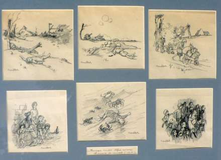 Poulbot Francisque (1879 - 1946) | POULBOT Francisque Â« Le Massacre des Innocents Â». 6 dessins Ã  la plume | Tessier Sarrou