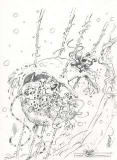 Batem (Collin, Luc) - Projet de couverture - Le Marsupilami T.19 - Magie Blanche - (2006) | Catawiki