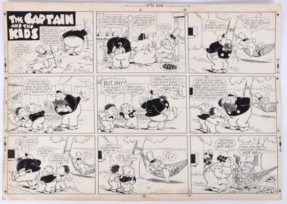 THE CAPTAIN AND THE KIDS ORIGINAL COMIC ART 1949 | misc / divers
