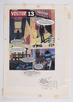 Lot 157 - Alex Ronald 2000 AD Prog #1029 Case Six: Bodysnatchers Vector 13 Colour Story Pages (Fleetway, 1997) | Stanley Gibbons Baldwin’s