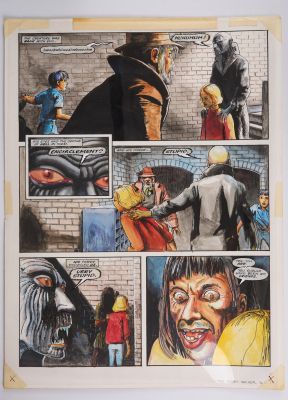 Lot 194 - John Ridgway 2000 AD Prog #809 The Night Walker Colour Story Pages (Fleetway, 1992) Total 2