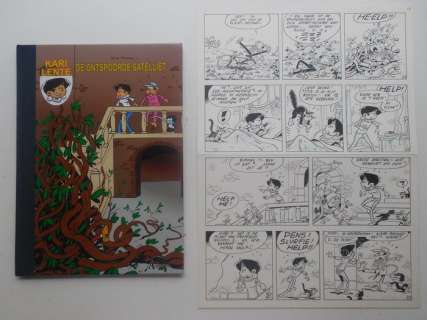 Mau, Bob | Original page (p.13) + album  - Kari Lente 40  - De ontspoorde satelliet  - hc with cloth spine  - 1st edition  - (2009) | Catawiki