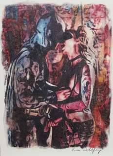 Emma Wildfang - Oil pastels on an artist cardboard  - Batman & Harley Quinn | Catawiki