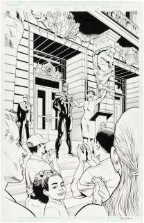 "SUPERIOR SPIDER-MAN" VOL. 2 #9 COMIC BOOK SPLASH PAGE ORIGINAL ART BY MIKE HAWTHORNE.