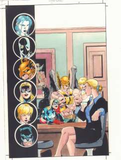 Joe Sanchez, John Kalisz, Paco Medina - Suicide Squad #12 P.4 Color Guide Art - Killer Frost, Deadshot, Hawkman, Stargirl, Powergirl, And Wildcat ‘Swan Song‘ Title Splash - 2002