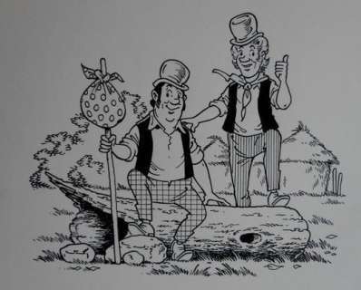 Robert en Bertrand - Originele illustratie in inkt - Nabjar van Poenjab - (2012) | Catawiki