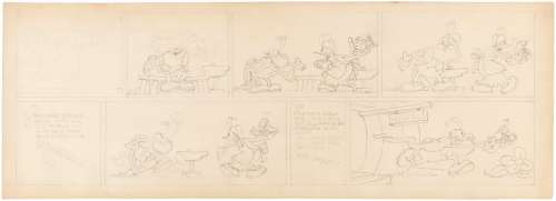 VERY FIRST SILLY SYMPHONIES - BUCKY BUG 1932 DAILY STRIP ORIGINAL ART BY EARL DUVALL. | Hake’s