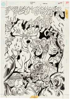 SCOOBY-DOO #4 COVER ORIGINAL ART BY JOE STATON.