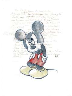 Mickey Mouse - The Looming Word Storm - Original Watercolor - Joan Carles Rodriguez - Art original | Catawiki