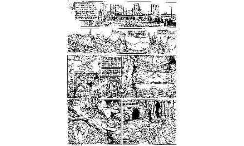 CONVARD Didier Â«ChatsÂ». Encre de Chine noire pour la planche 18 de l‘album