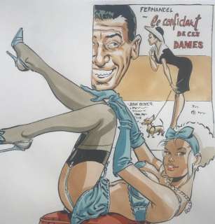 Meynet, Félix - Dessin original en couleur - Â«Â FernandelÂ Â» | Catawiki