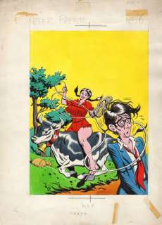 RAOUL BUZZELLI - Copertina per Peter Paper 6 – ‘Bov Story’. Cm 27 x 37. China e tempera su cartoncino. Anno di esecuzione 1973.