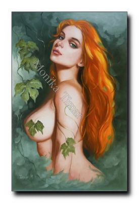 Poison Ivy Comic Art Original Oil Painting Fantasy Pinup by Monika Timar 20x13 | eBay Europe