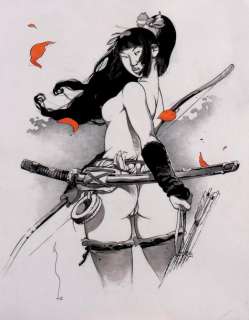 Michetz | Exotisme asiatique Mine de plomb et encres de couleur pour cette | Millon