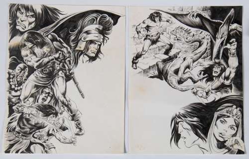 [CONAN LE BARBARE] Rémy... - Lot 100 - [CONAN LE BARBARE] Rémy BORDELET (1931 - 2003). Deux...