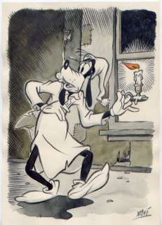 Characters Disney - Original drawing (pencil draft) - Goofy and the candle - EO - (2018) | Catawiki