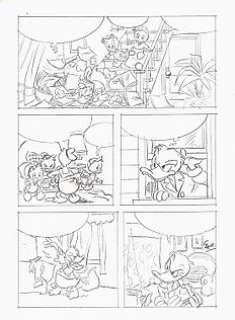  - Donald Duck & Nephews - Original One Page Story - Antonio Carrillo - Art de crayon 