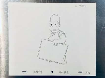 The Simpsons - Homer - Original Animation Drawing by Matt Groening EP19/S16 + Certificat - EO - (2004) | Catawiki