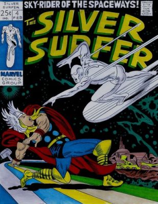 SILVER SURFER # 4 COVER RECREATION ORIGINAL COMIC COLOR ART ON CARD STOCK | eBay US (Buy It Now)