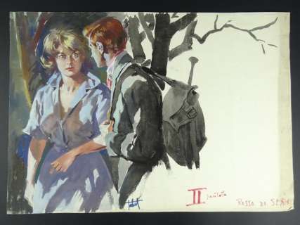 Giorgio Tabet - "Rosso di sera" Illustrazione Originale (Master Of Drawing) | Catawiki