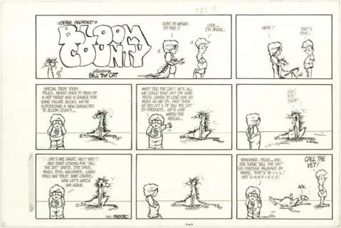 189: Breathed Bloom County Sunday original comic art